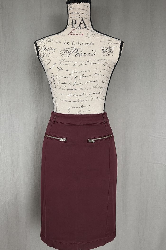 Jupe crayon bordeaux Rivières de Lune – Taille 34 - neuve avec étiquettes