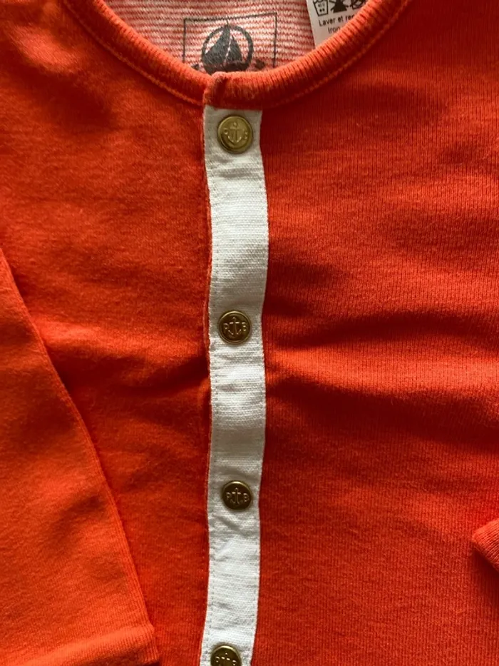 Gilet neuf petit bateau orange - photo numéro 3