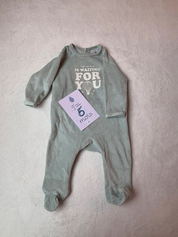 🌿 Pyjama vert mixte Kiabi - 6 mois 🌿