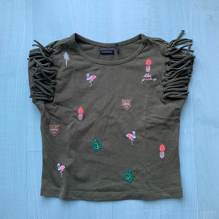 T shirt fille kaki ikks 4 ans