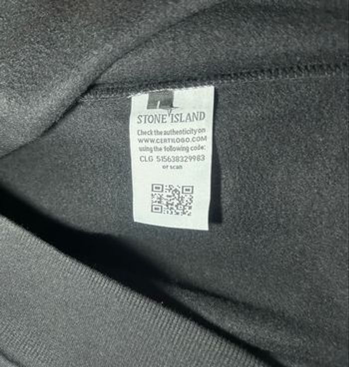 Sweat Stone Island noir badge manche – taille L,  avec certilogo - photo numéro 9