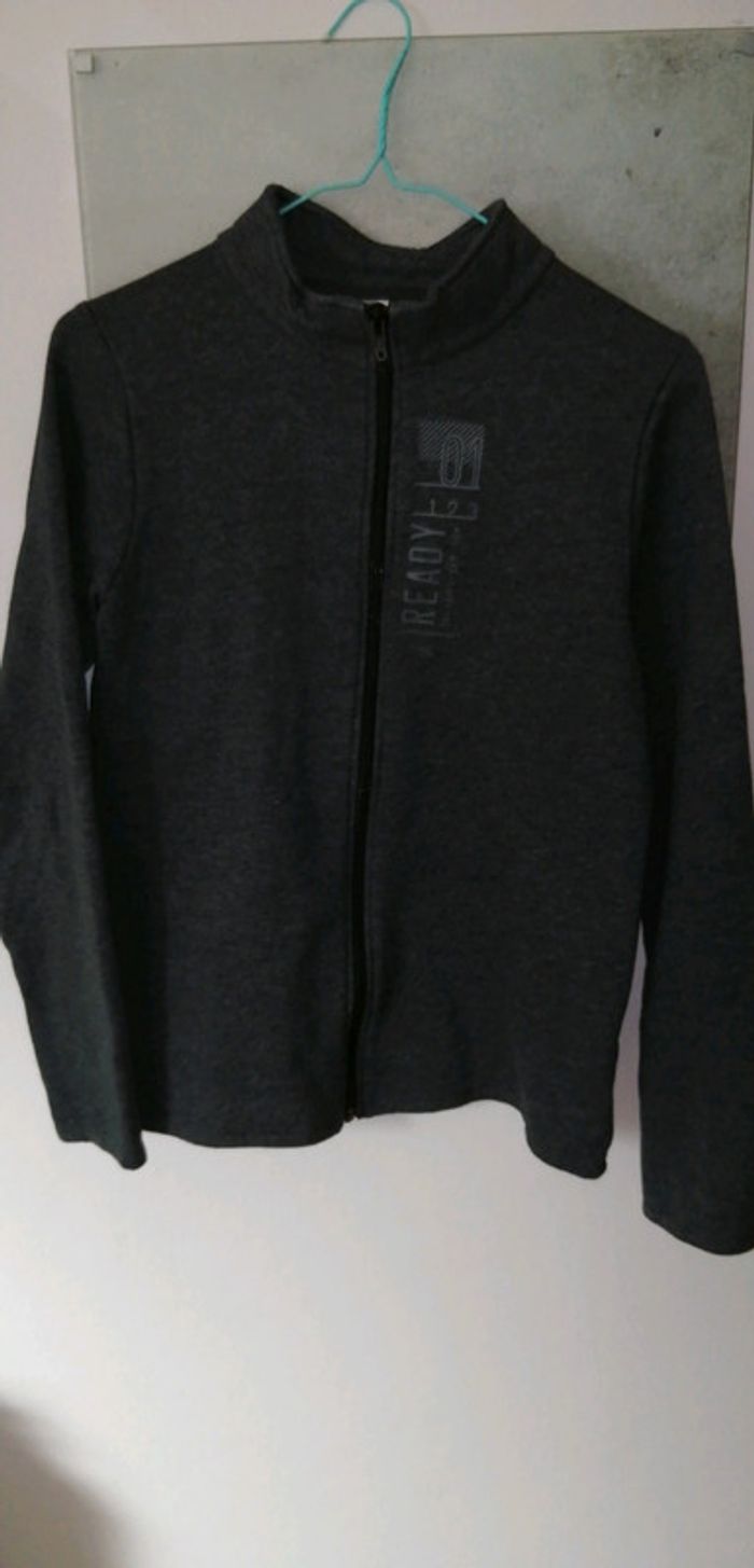 Veste jogging zippée anthracite - photo numéro 2