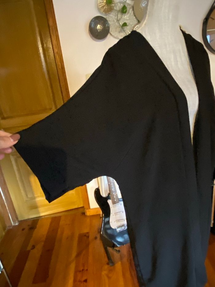 Kimono noir fluide long – Taille unique - photo numéro 2