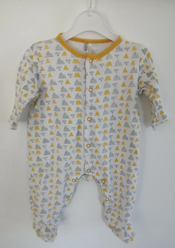 Pyjama orchestra imprimer montagne renard moutarde gris