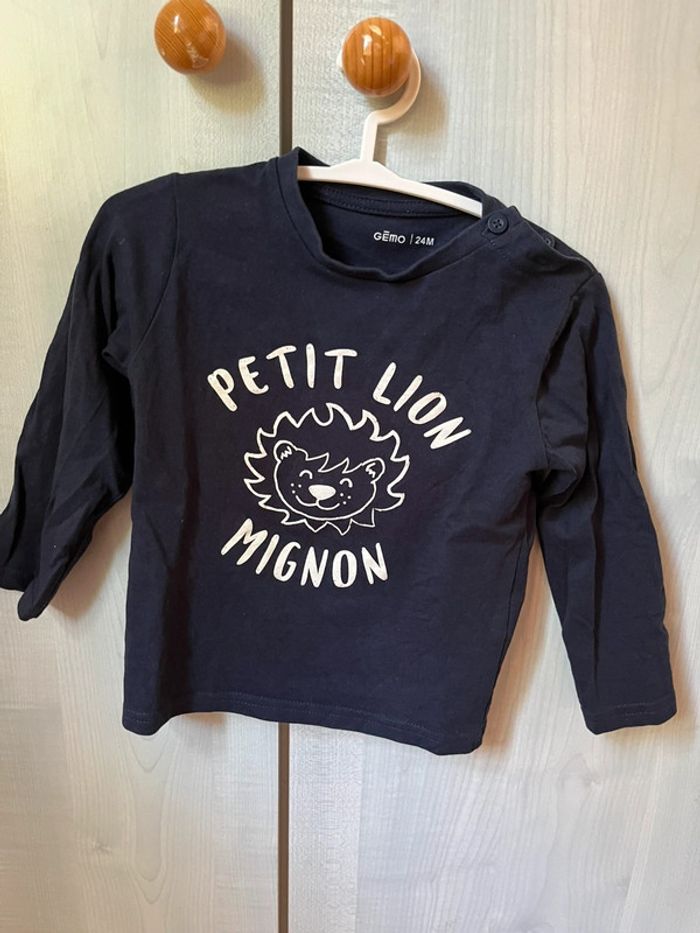 T-shirt manches longues bleu marine