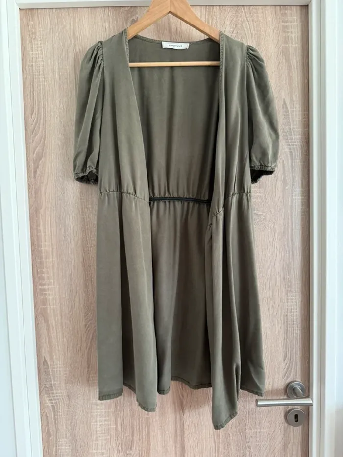 Robe cache cœur Promod kaki - photo numéro 5