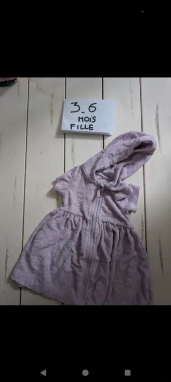 Cape de bain bébé fille 3/6 mois