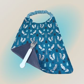 serviette de table enfant élastiquée modèle renard des neiges