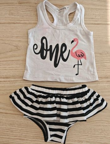 Ensemble Flamand rose débardeur short 6m