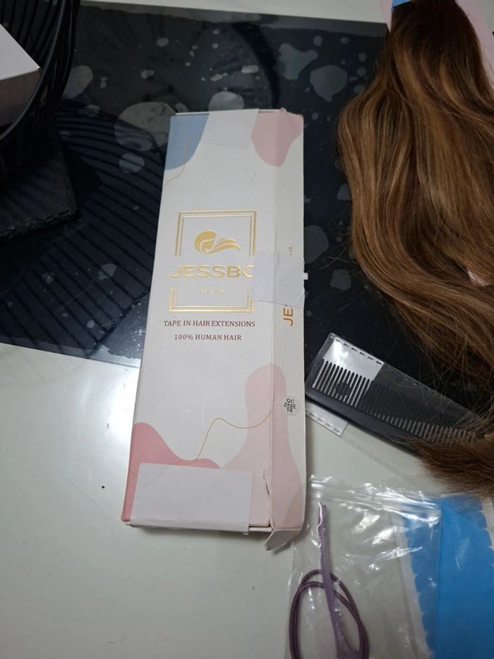 Extension Adhésif 40cm brun moyen et Blond foncé - photo numéro 2