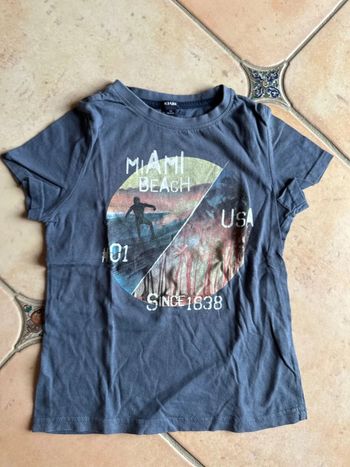 Teeshirt kiabi manches courtes 8 ans garçon miami beach