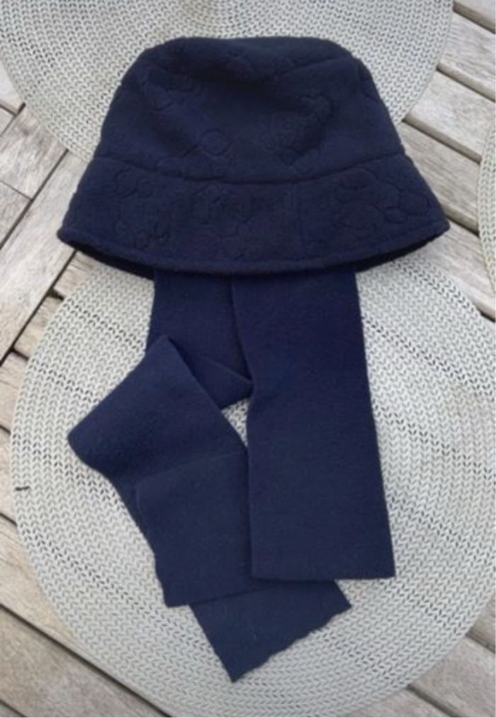 Bonnet polaire cache oreilles - 12 mois - bleu marine