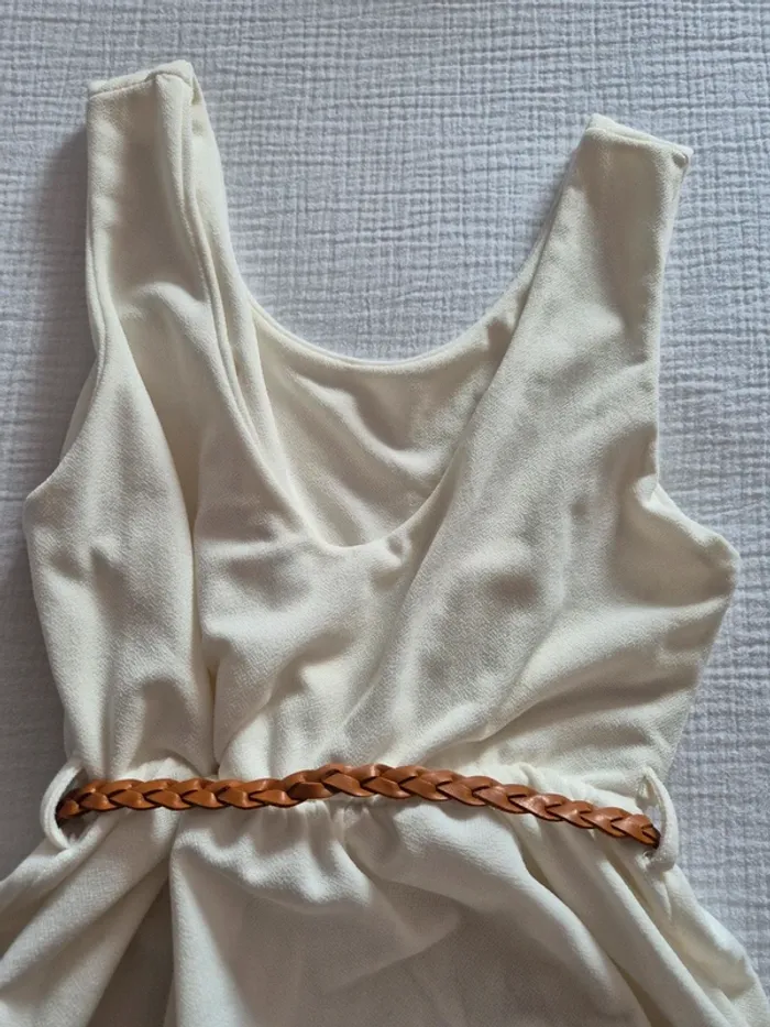 Robe d'été écrue avec jolie ceinture Inside Collection Taille L - photo numéro 13