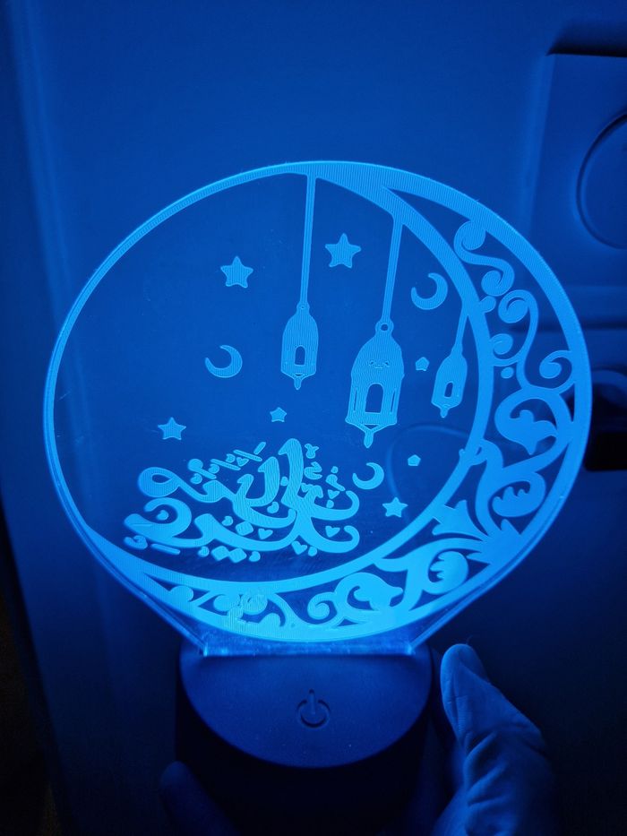 🌙 Lampe LED 3D Ramadan / Eid Mubarak – Décoration lumineuse islamique