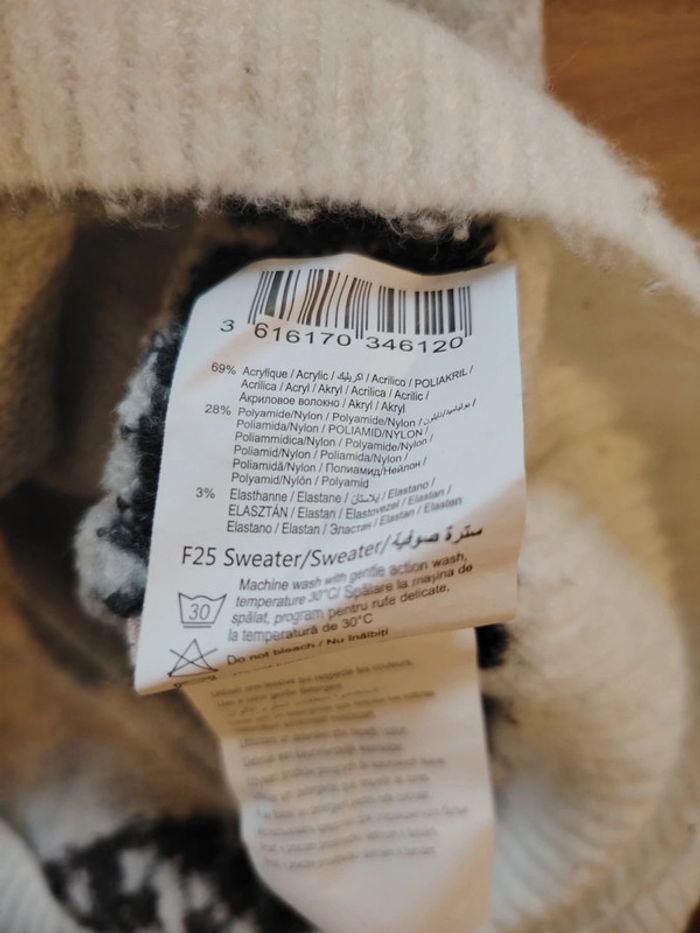 Pull blanc gris Camaïeu - photo numéro 7