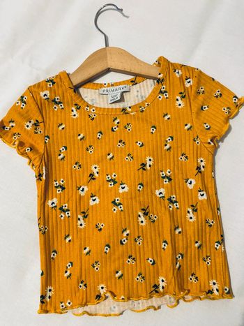 Haut côtelé Primark fleuri 3/4 ans