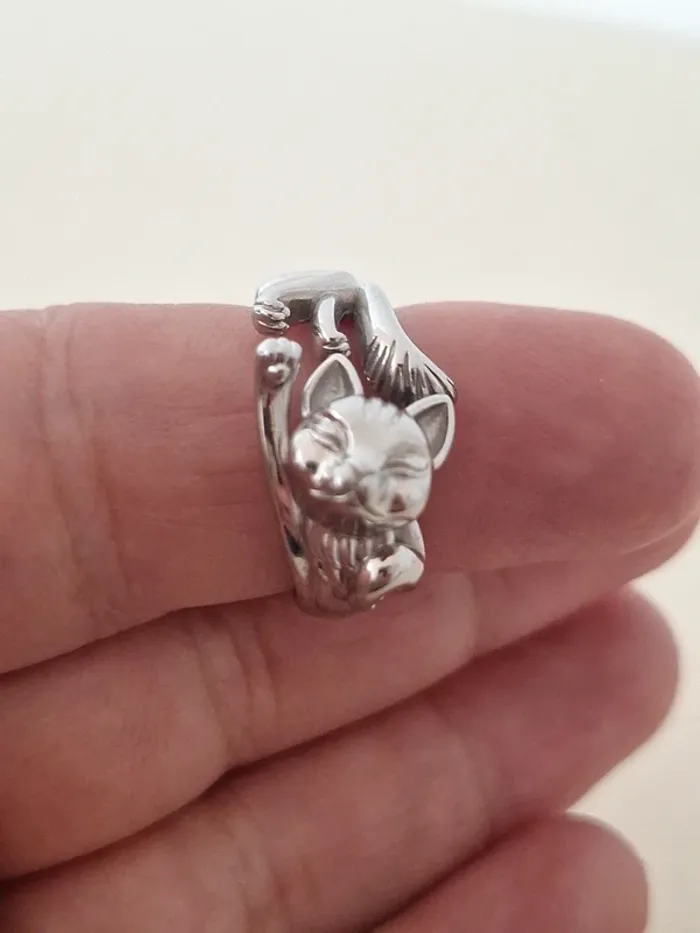 🐱 Bague en argent 925 motif chat 🐱 - photo numéro 3