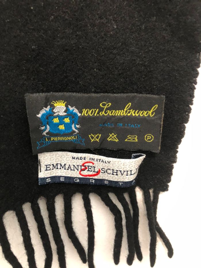 Écharpe noire 100% laine Emmanuel Schvili toute douce - photo numéro 3