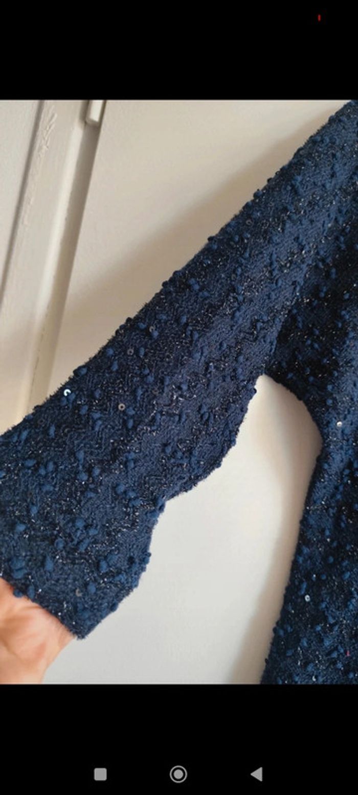 Blouse à sequins bleu marine taille 36 Mim - photo numéro 4