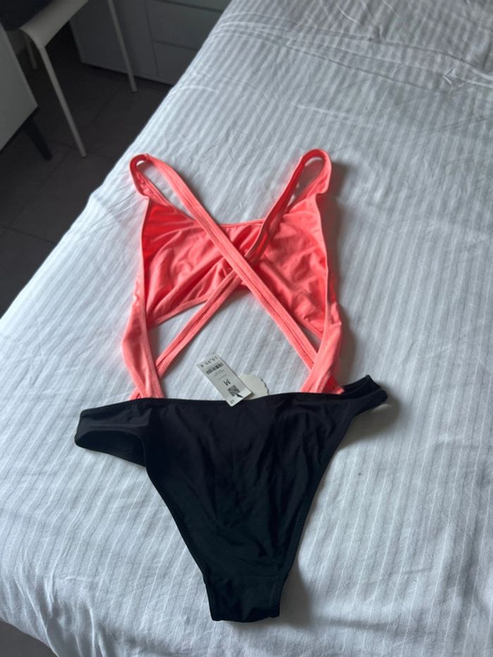 Maillot de bain noir et corail M - photo numéro 5