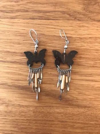 Boucles d’oreilles papillons en bois