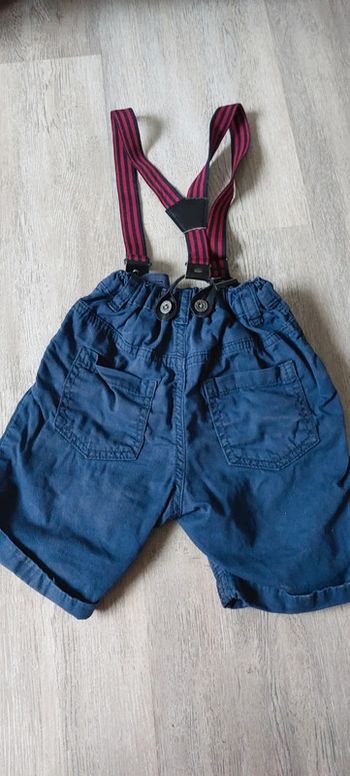 Short bleu marine  avec bretelles