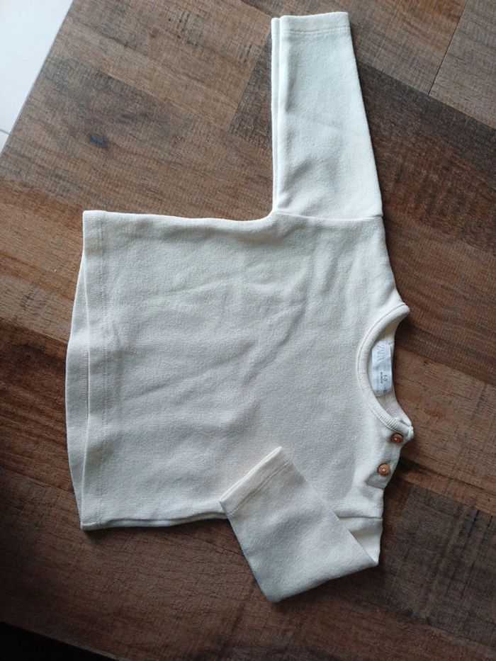 Pull crème zara 1 3 mois 62cm - photo numéro 3