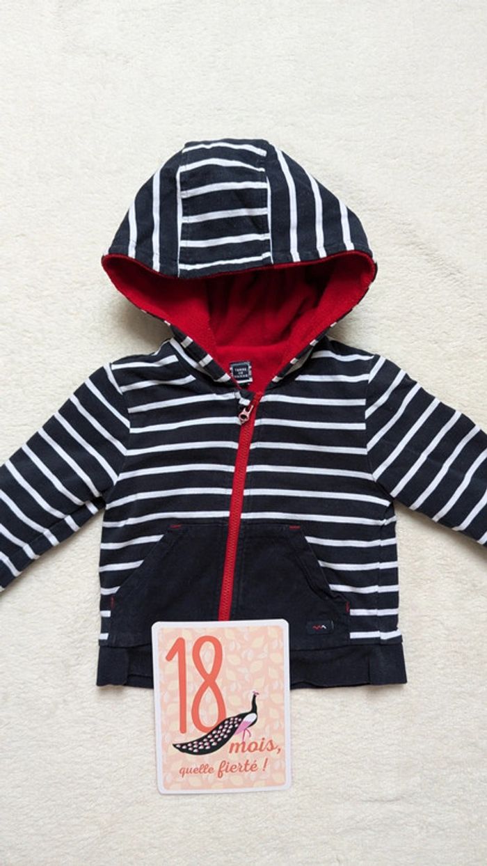 Veste capuche hiver terre de marins 18 mois