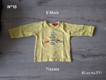 🌷N°16🌷Tee-shirt Longues Manches - Tissaia - 6 Mois🌷