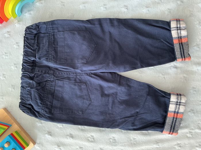 pantalon léger marine revers orange et blanc taille réglable 12 mois u tout petits - photo numéro 8
