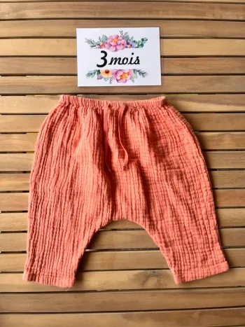 Pantalon Sarouel gaze de coton 3 mois
