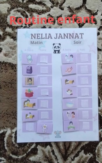 Routine enfant personnalisé 