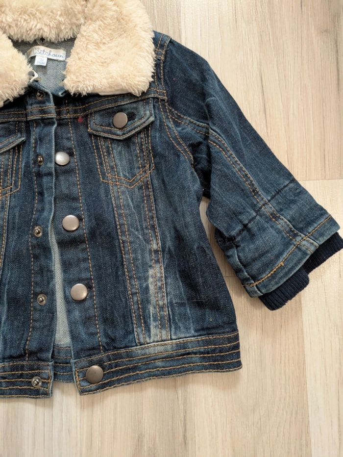 Veste en jean garçon 9 mois col amovible - photo numéro 3