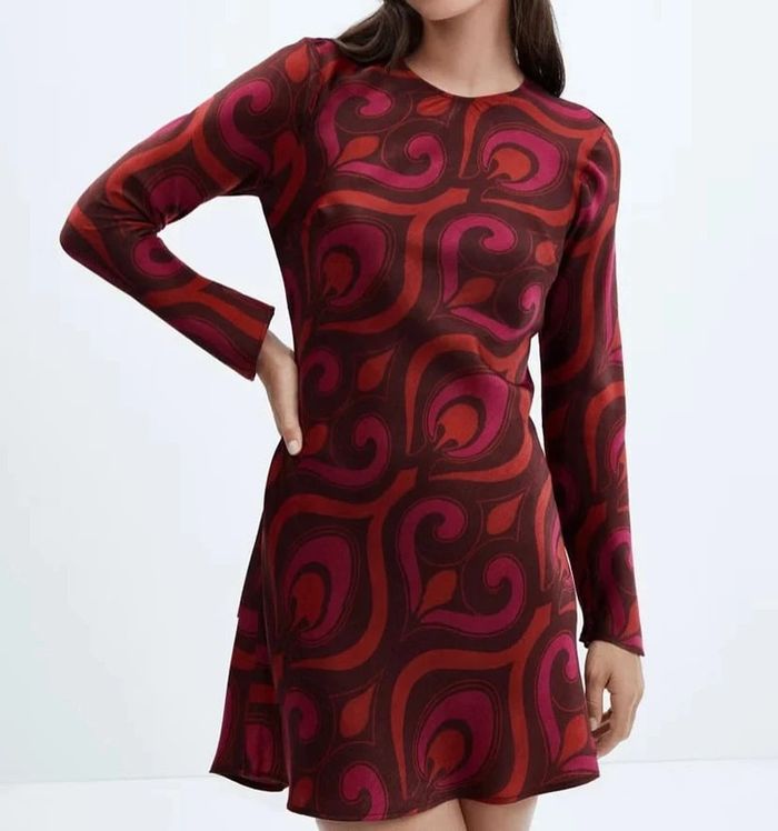 Robe courte fuchsia style années 80 Mango Taille M - photo numéro 6