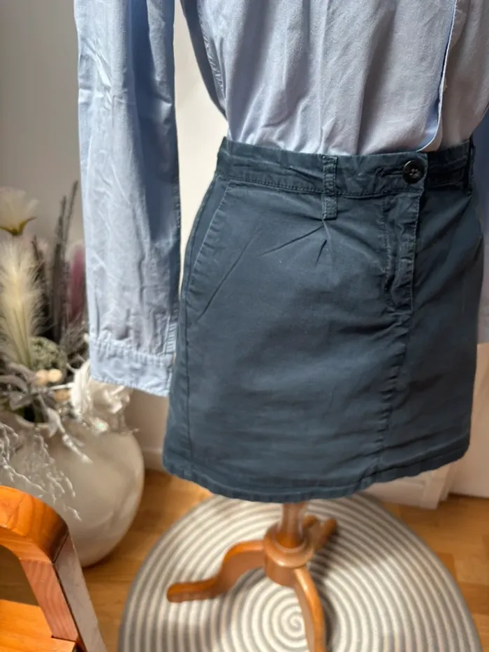 Très jolie jupe courte en coton bleu marine - T42 - photo numéro 3