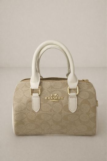 Sac à main Coach beige monogrammé – Neuf
