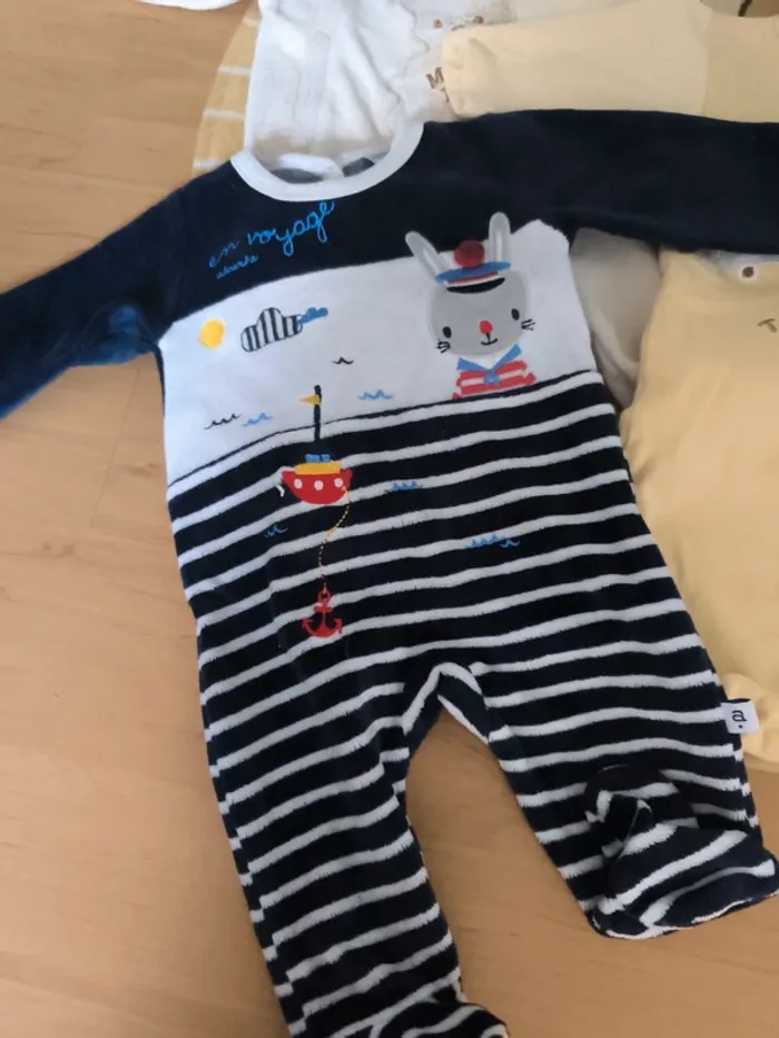 3 pyjamas 1 mois 53 cm mixte - photo numéro 4