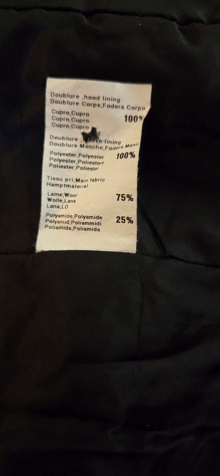 MANTEAU IKKS NOIR CEINTURÉ – LAINE – T36 – ÉLÉGANT & INTEMPOREL - photo numéro 4