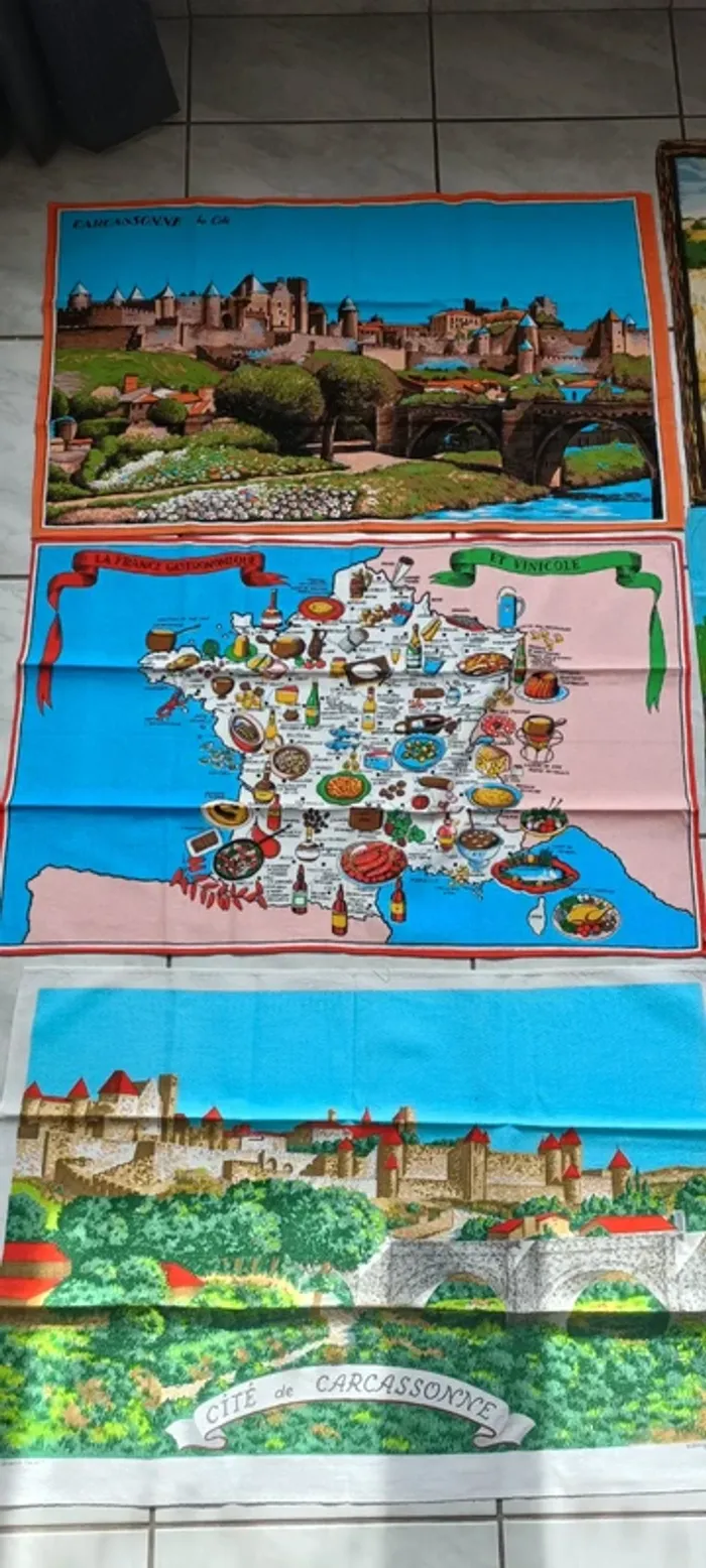 3 Torchons vintage NEUFS région Carcassonne