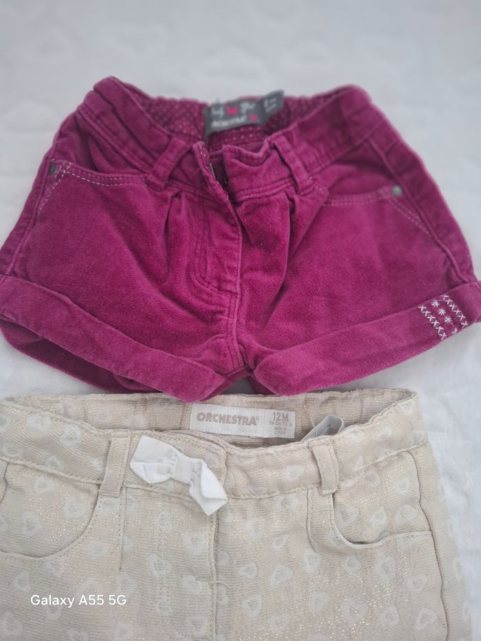 Lot de 3 shorts velours fille 2 ans - photo numéro 2