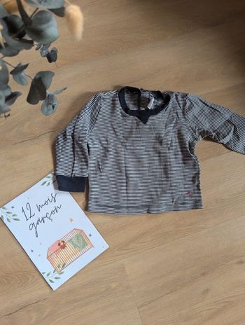 T-shirt épais Petit bateau 12 mois rayé