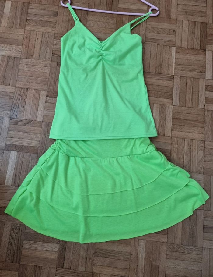 Ensemble été vert fluo