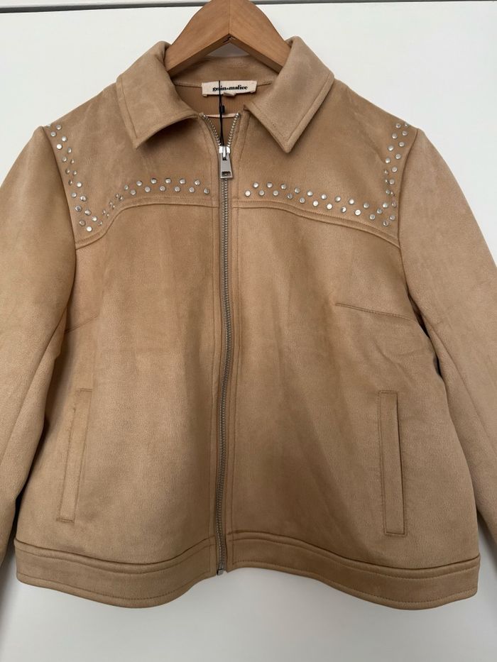 Veste neuve daim 2026 Grain de Malice suédine daim cloutée - photo numéro 4