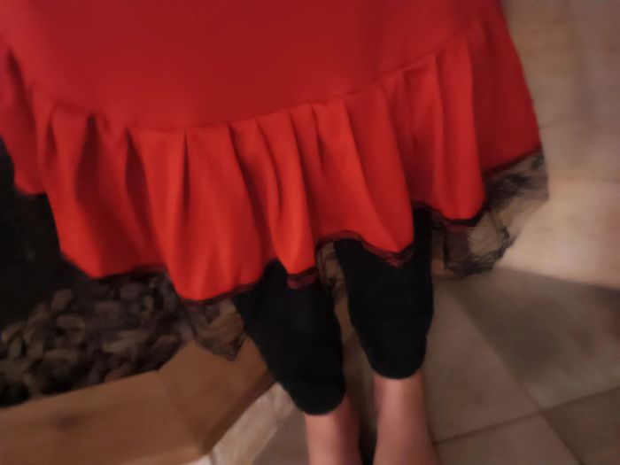 Déguisement costume robe rouge red Flamingo espagnol noir black chapeau cap dress Scarlet victorien - photo numéro 13