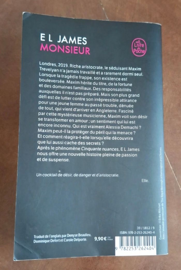 Livre Monsieur - E. L James - photo numéro 2