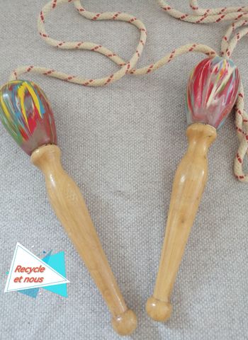 Corde à sauté manches bois