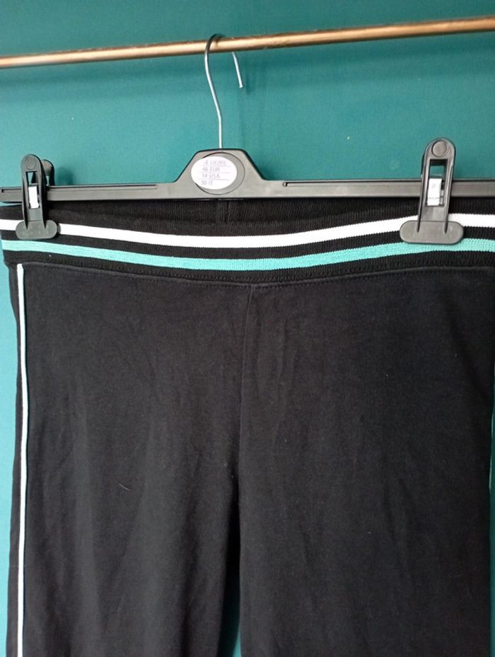 Ensemble tee shirt et legging noir/turquoise/blanc - photo numéro 3