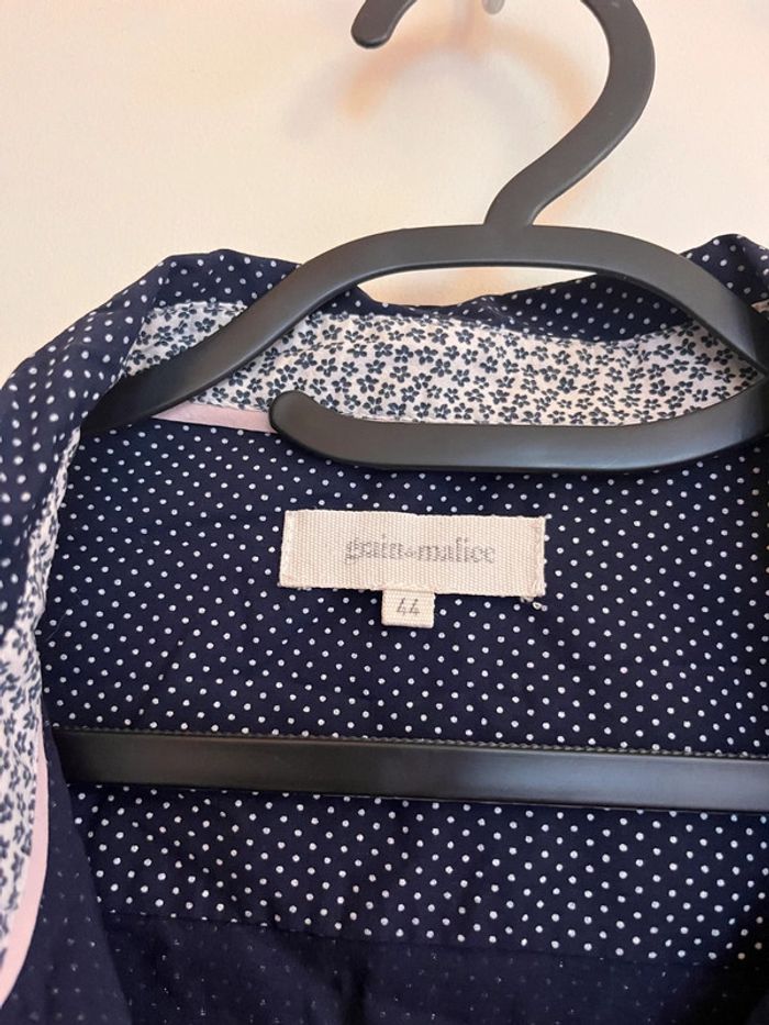 Chemise a pois grain de malice taille 44 marine - photo numéro 2