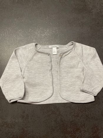 Gilet Obaïbi gris fille 9 mois