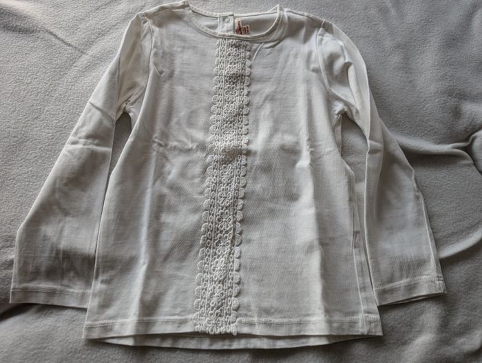 Tshirt ML blanc à broderie - 5A -  Du Pareil au Même